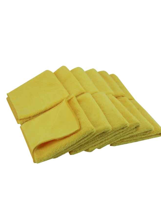 REVE 12-Piece Microfiber Towel Set Yellow 40 x 40 cm NA001 - Image 3